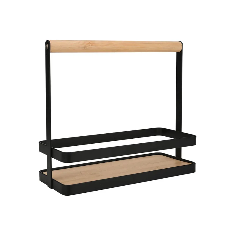Θήκη Οργάνωσης Bamboo Essentials Με Χερούλι Μαύρο Μέταλλο 24x10.5x21.3cm Estia 01-28343