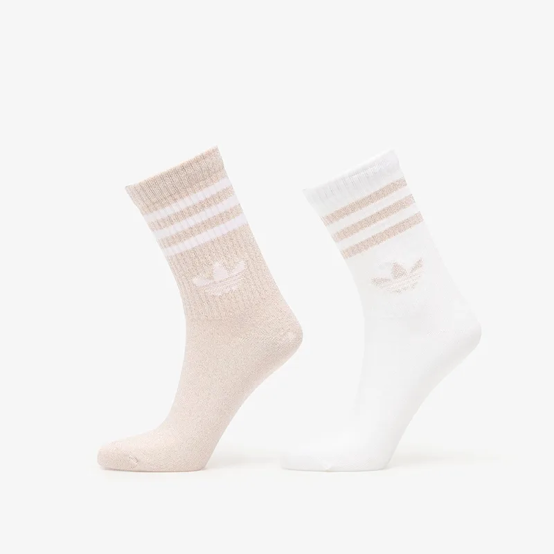 adidas 3-Stripes Glitter Crew Socks 2 Pairs Blush Ροζ/ White M