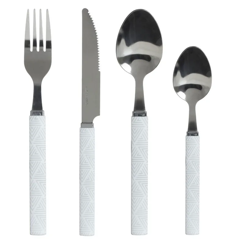 Μαχαιροπίρουνα Με Βάση (Σετ 24τμχ) S-D Geo White 150005B
