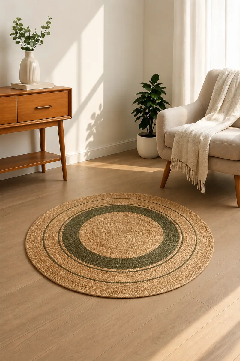 Χαλι Απο Γιουτα Grande Olive Guy Laroche 110Cm 110x110x0cm Μονόχρωμο