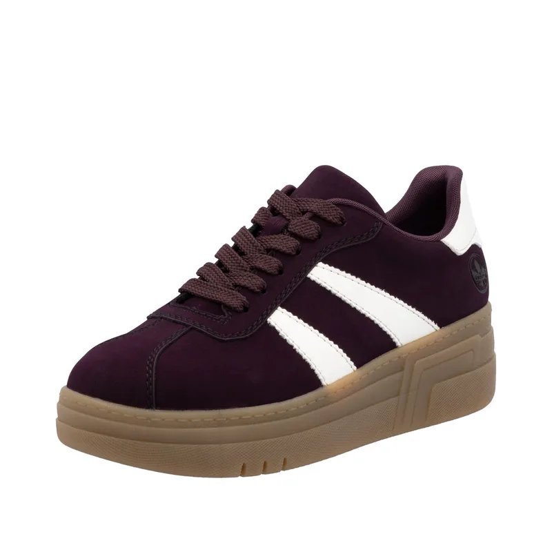 Rieker M7601-30 Ανατομικό Δερμάτινο Sneaker Μπορντό