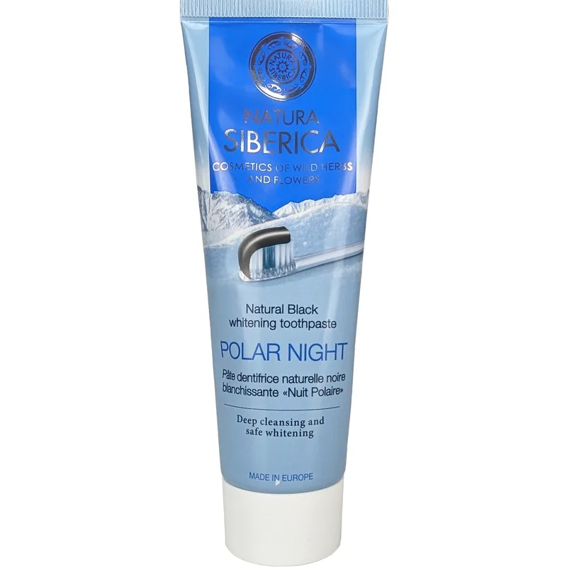 Natura Siberica Polar Night Natural Black Whitening Toothpaste Φυσική Λευκαντική Οδοντόκρεμα με Ενεργό Άνθρακα για Λεύκανση & Βαθύ Καθαρισμό 100g