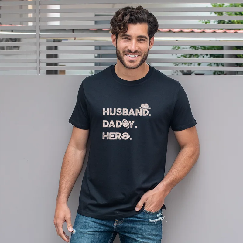 Husband - Organic Vegan T-Shirt Unisex - Μαύρο - L