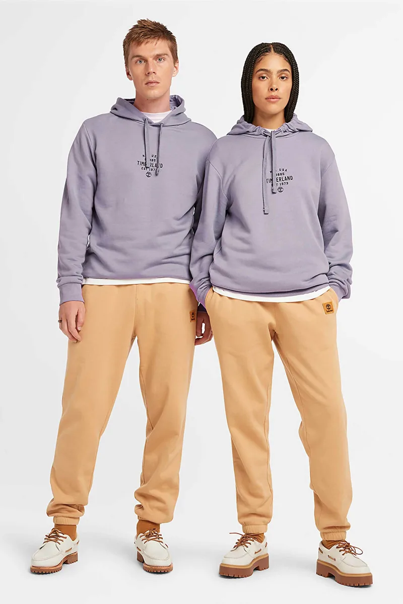 Timberland unisex μπλούζα φούτερ με κουκούλα Regular Fit "Front Graphic" - TB0A5U8YEG71 Λιλά