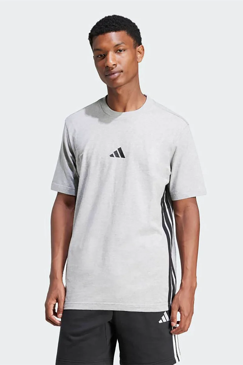 Adidas ανδρικό T-shirt Regular Fit "Essentials 3-Stripes" - JE6396 Γκρι