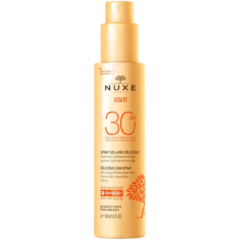 Nuxe Delicious Sun High Protection Face & Body Spray Spf30 Αντηλιακό Γαλάκτωμα Ελαφριάς Υφής, Υψηλής Προστασίας για Πρόσωπο & Σώμα 150ml