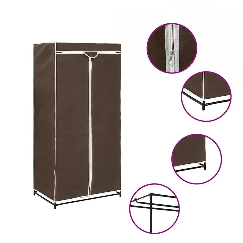 vidaXL Ντουλάπα Καφέ 75x50x160 εκ.