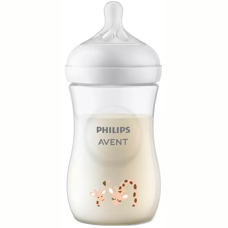 Philips Avent Natural Response Bottle 1m+ Μπιμπερό Πολυπροπυλενίου με Θηλή Σιλικόνης Ροής 3 Οπών Καμηλοπάρδαλη 260ml, Κωδ SCY903/66