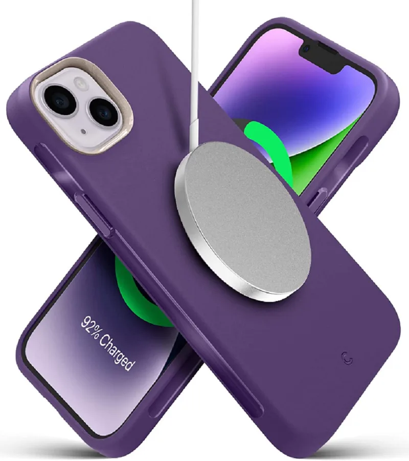 Spigen Cyrill UltraColor Mag - MagSafe Θήκη Σιλικόνης με Λουράκι Χειρός - Apple iPhone 15 Plus / 14 Plus - Taro (ACS05489)