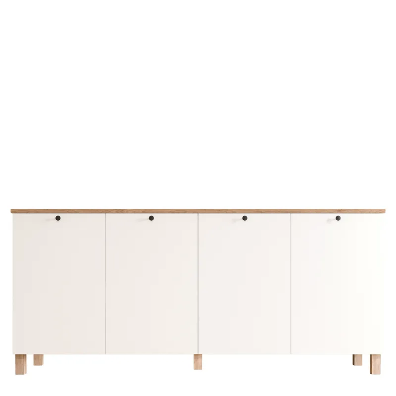 Μπουφές ArteLibre BALDER Λευκό/Φυσικό Μοριοσανίδα 180x42.1x80cm