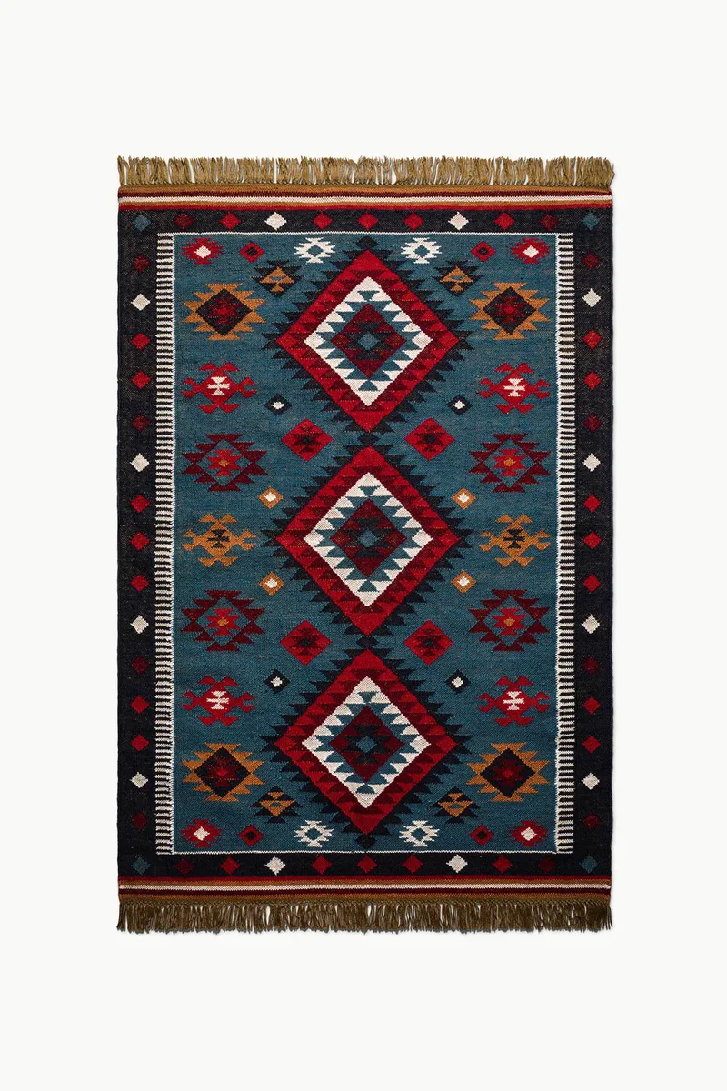 Coincasa διακοσμητικό χαλί με geometrical pattern 180 x 120 cm - 006803277 Μπλε Σκούρο