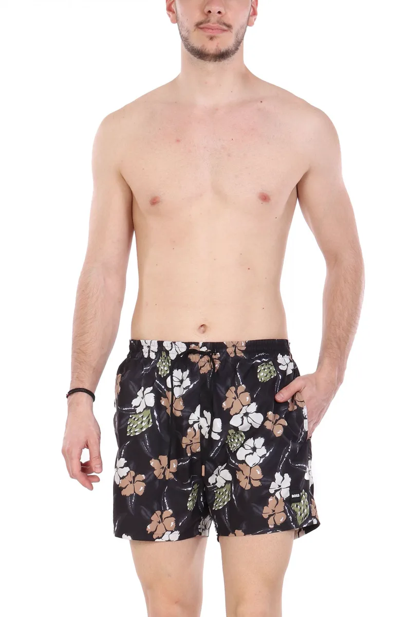 BOSS BEACHWEAR ΜΑΓΙO PIRANHA ΜΑΥΡΟ