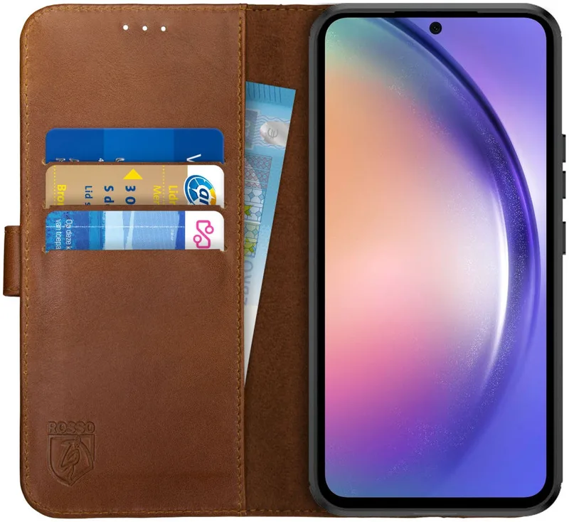 Κόκκινο Deluxe Δερμάτινη Θήκη Πορτοφόλι Samsung Galaxy A54 - Brown (8719246378676)