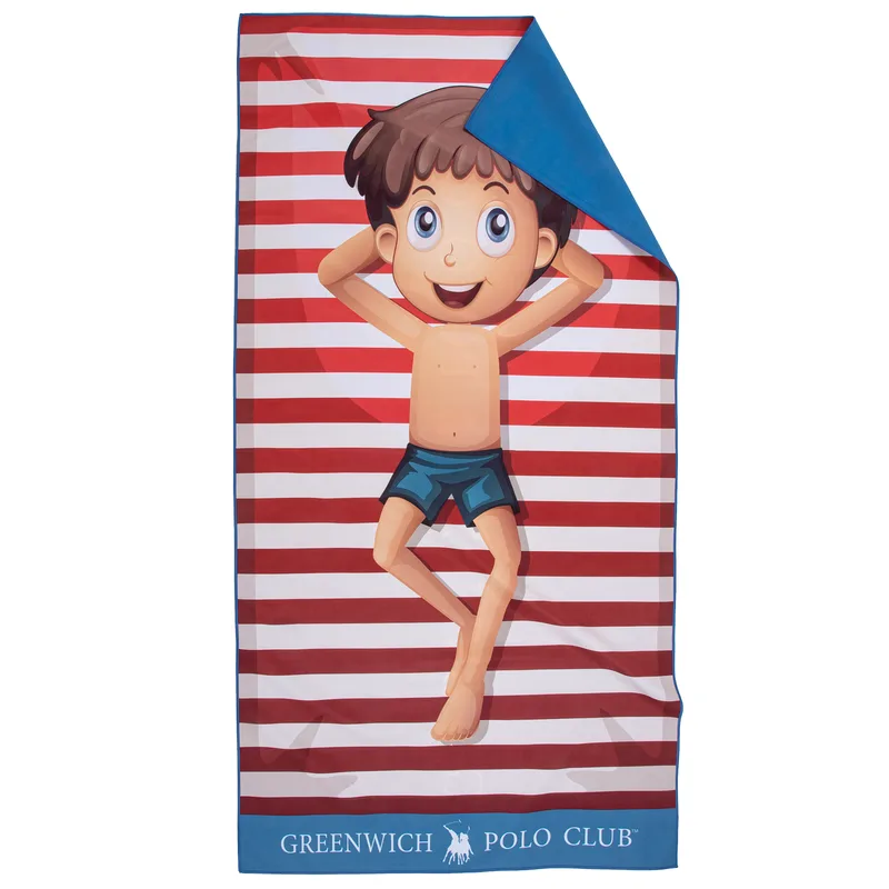 Greenwich polo club junior πετσετα θαλασσησ 70χ140 4181 blue, red