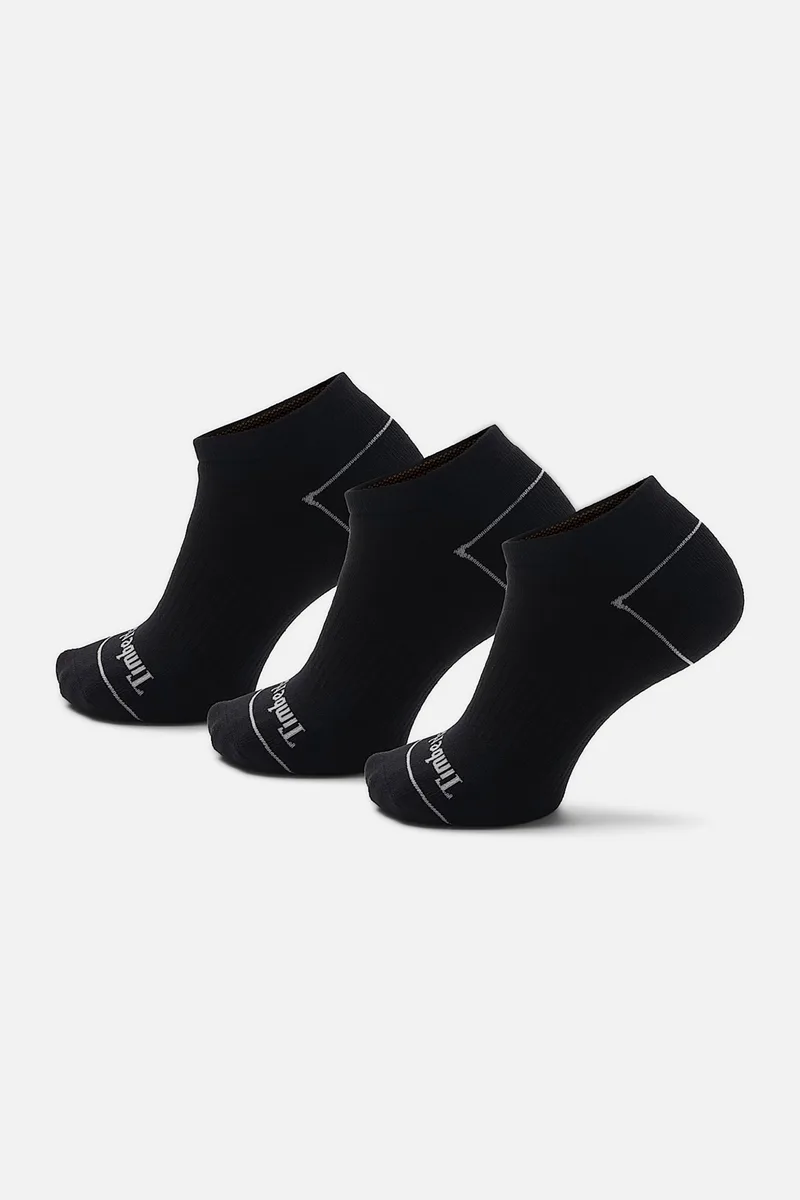 Timberland σετ unisex κοντές κάλτσες no-show (3 ζευγάρια) - TB0A6BA30011 Μαύρο