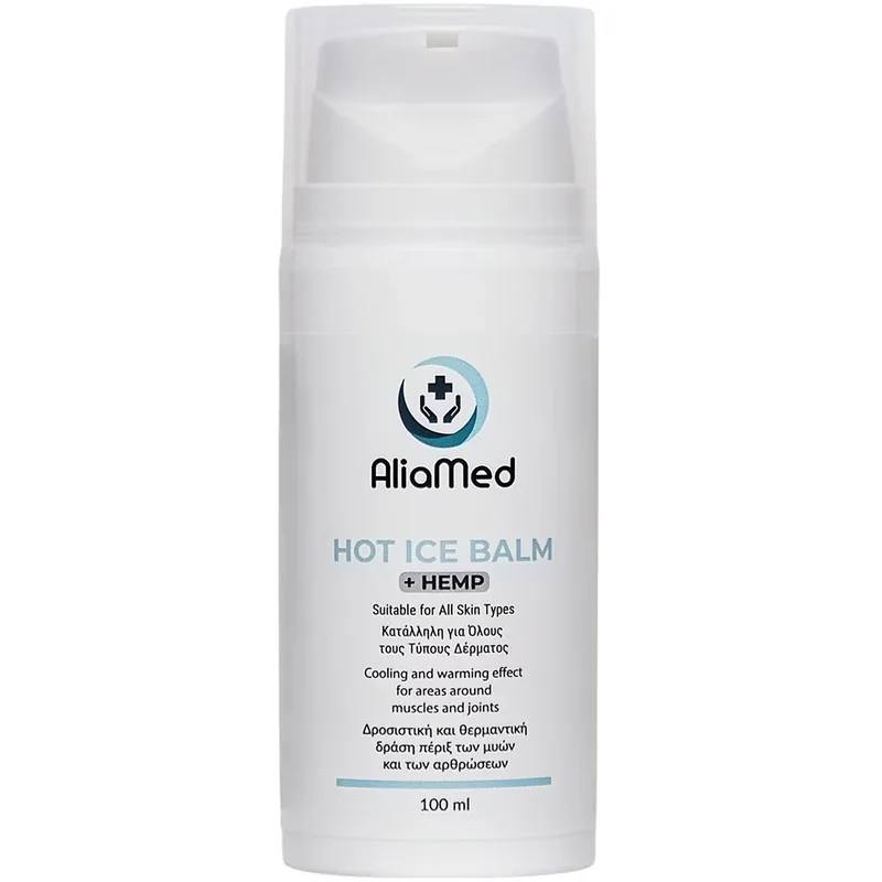AliaMed Hot Ice Balm & Hemp Βάλσαμο με Έλαιο Κάνναβης για Δροσιστική & Θερμαντική Δράση Πέριξ των Μυών & των Αρθρώσεων Ιδανικό για Αθλητές 100ml