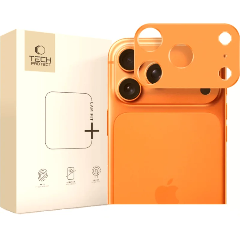 Κάλυμμα Κάμερας iPhone 17 Pro Tech-Protect Camalloy Fit+ Προστατευτικό Μεταλλικό - Cosmic Πορτοκαλί (5906302334537)