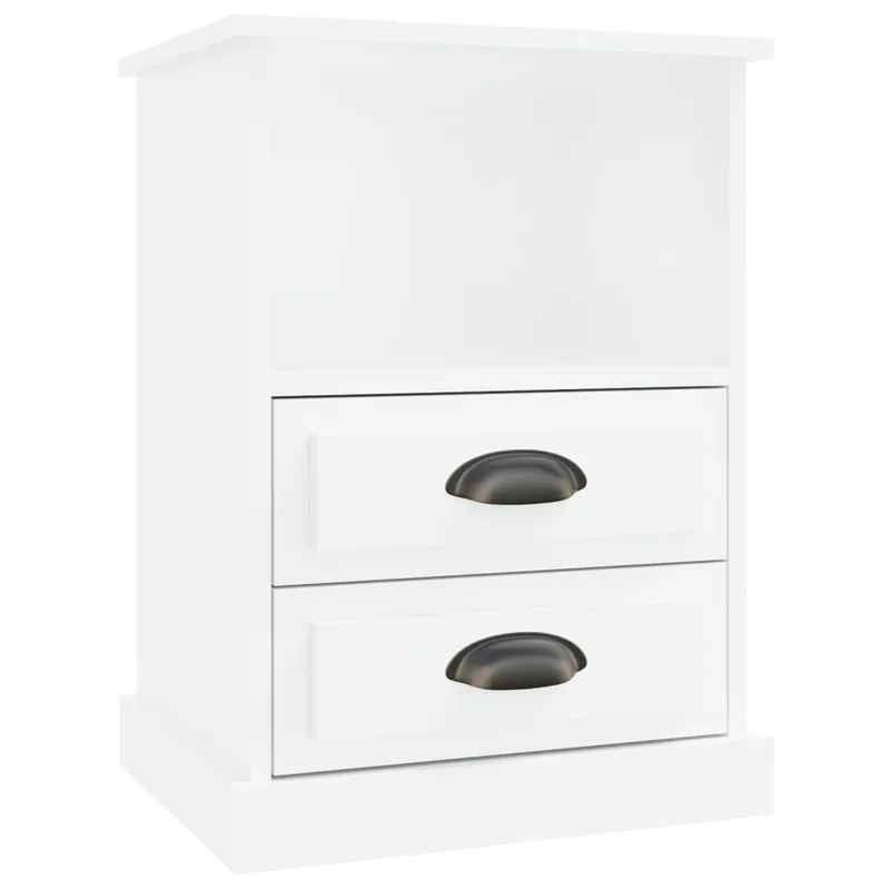 vidaXL Κομοδίνο Γυαλιστερό Λευκό 43 x 36 x 60 εκ.