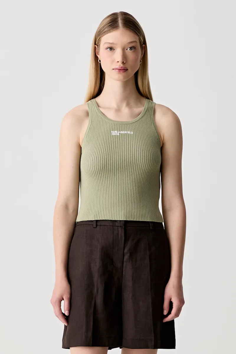 Karl Lagerfeld Jeans crop top γυναικείο με βαμβάκι