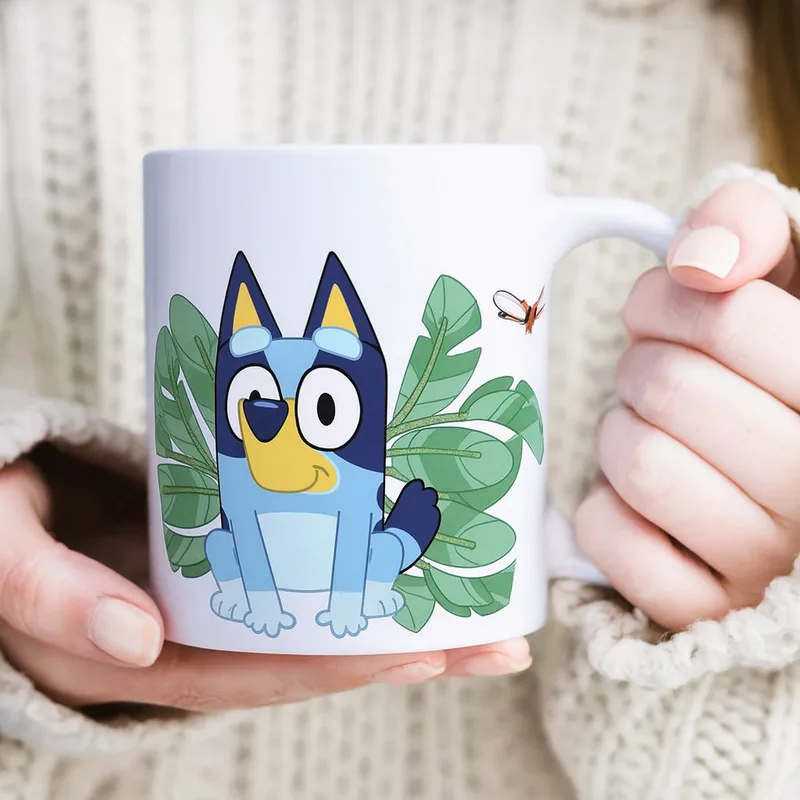 Bluey Leaves Πορσελάνινη κούπα 235 ml σε συσκευασία δώρου Λευκό