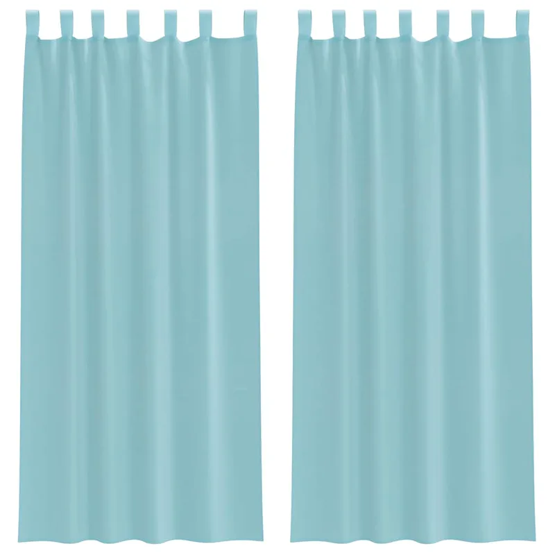 vidaXL Κουρτίνες Voile με Θηλιές 2 τεμ. Τυρκουάζ 140x225 εκ.