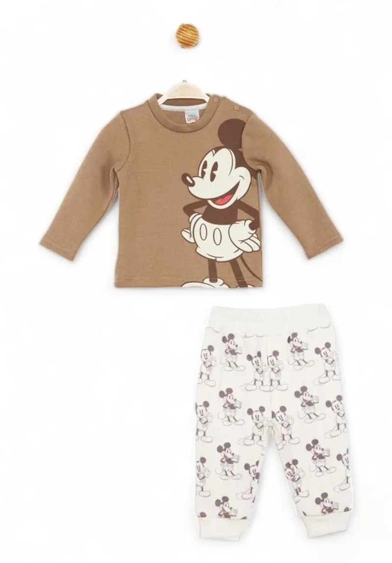 Σετ βρεφική φόρμα Cimpa Disney Mickey Mouse Καφέ-Εκρού MC21142-Καφέ