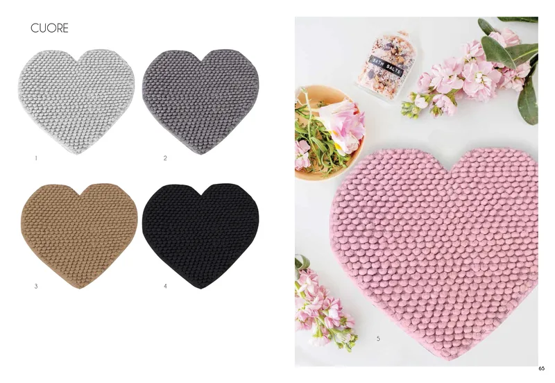 Αντιολισθητικό Πατάκι Μπάνιου Makis Tselios Cuore 1 Silver 65x65