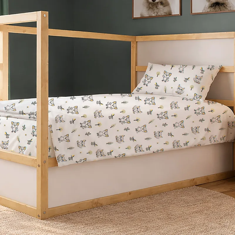 Σεντόνια Μονά Σετ Dimcol Baby Foxes 595 Grey