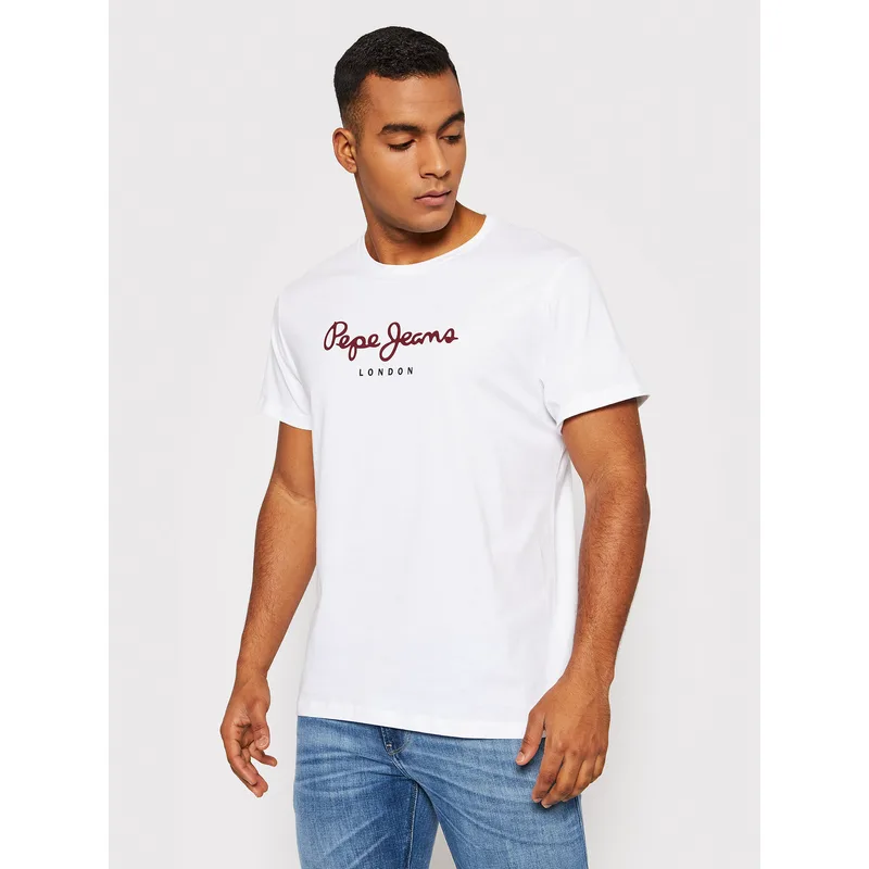 Pepe Jeans T-Shirt Eggo PM508208 Λευκό Regular Fit