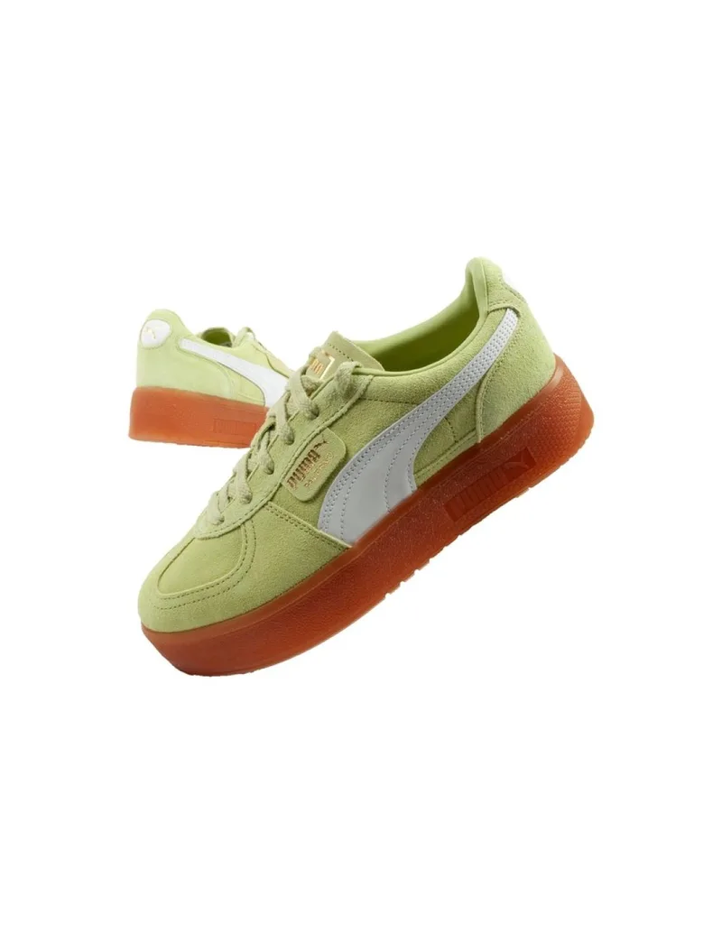 Puma women's shoes sports sneakers Palermo platform fashionable green