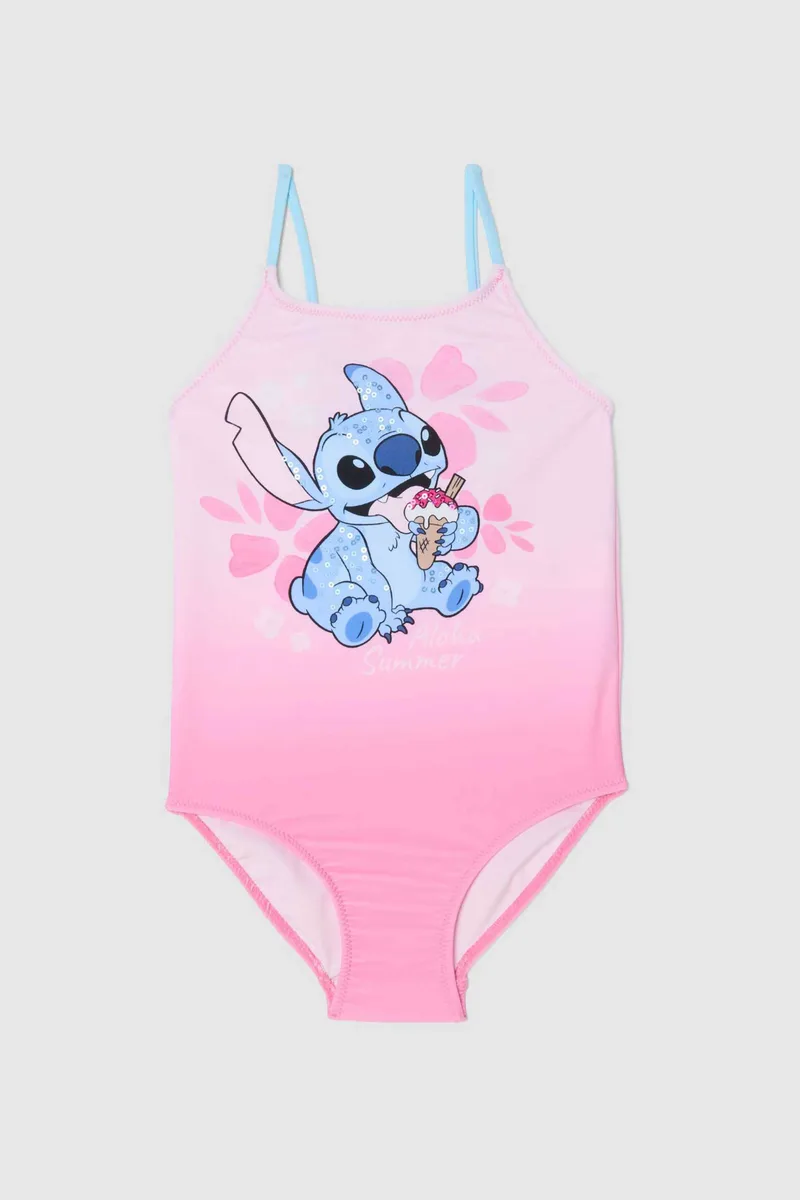 OVS παιδικό μαγιό ολόσωμο με Lilo & Stitch print - 002616968 Ροζ