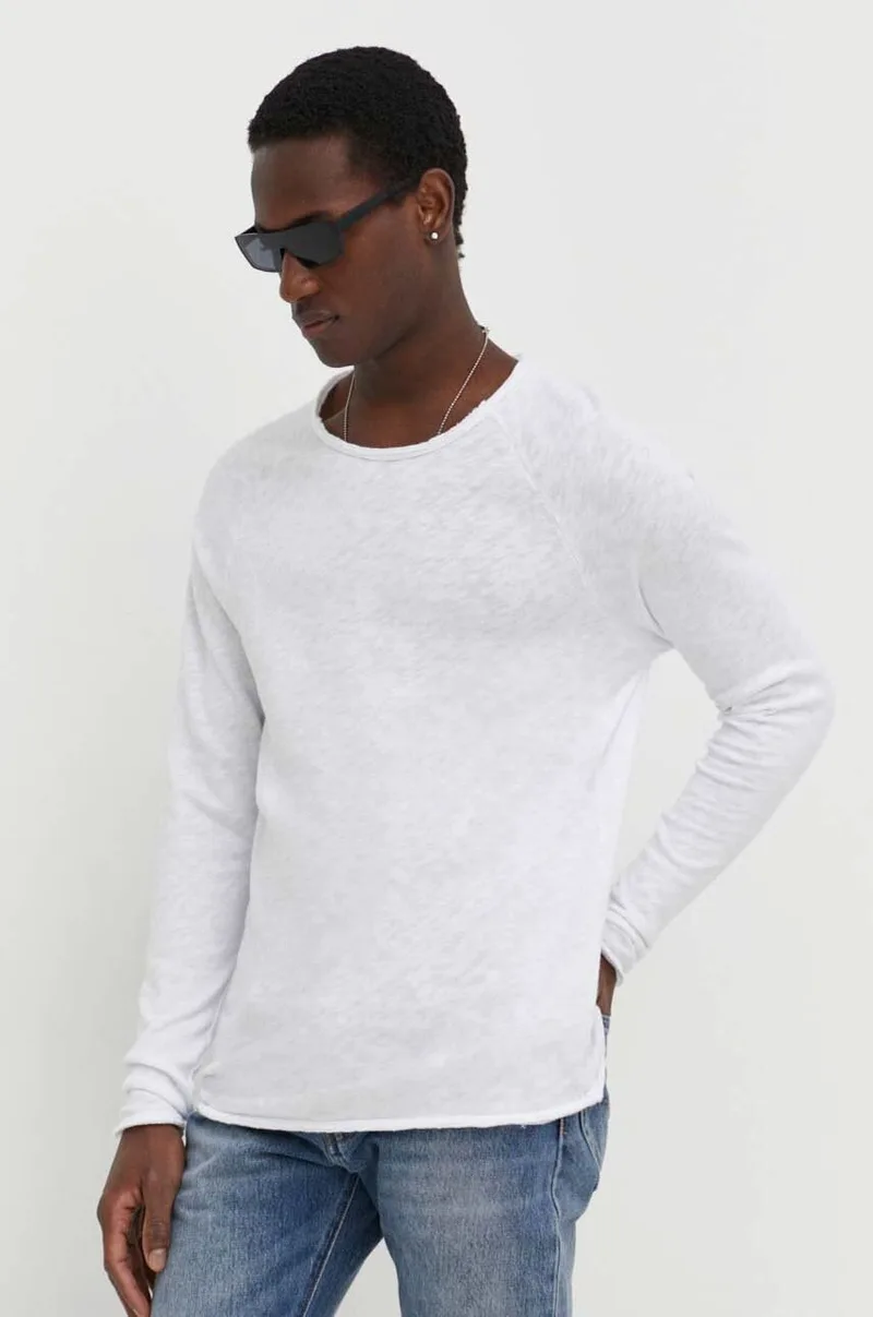 American Vintage Βαμβακερή μπλούζα με μακριά μανίκια American VintageT-SHIRT ML COL ROND