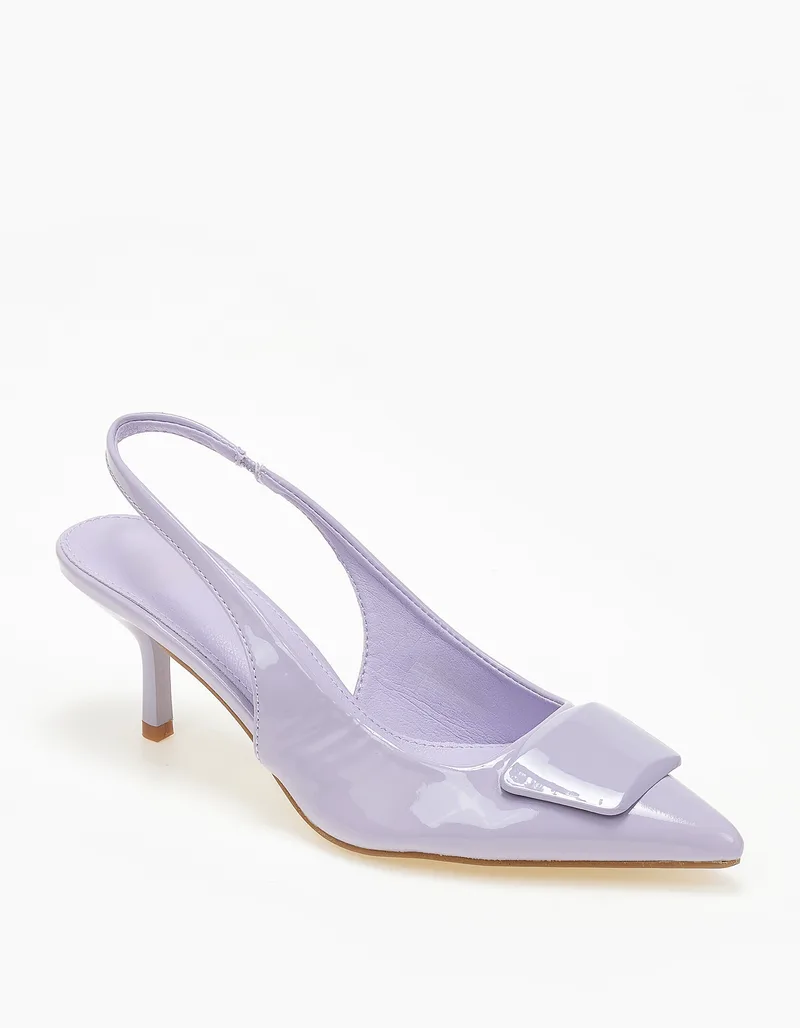 Slingback γόβες με αγκράφα - Μωβ
