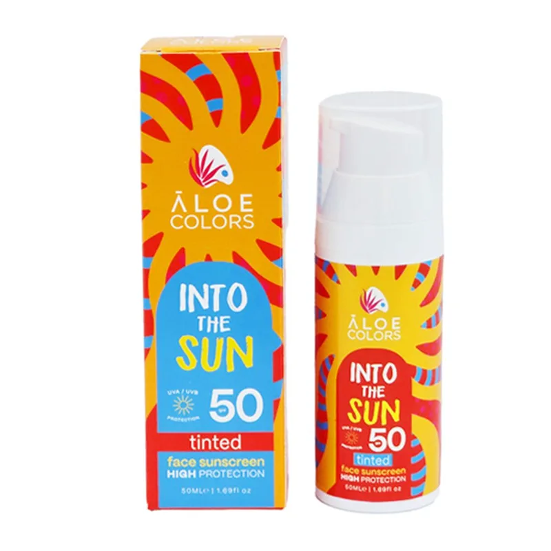 Aloe Colors Into the Sun Tinted Face Sunscreen Spf50 Αντηλιακή Κρέμα Προσώπου με Χρώμα Υψηλής Προστασίας 50ml