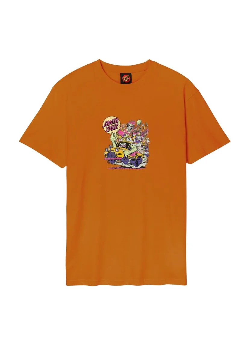 SANTA CRUZ T-Shirt Johnson Beast Wagon Front - ΠΟΡΤΟΚΑΛΙ-SCA-TEE-12148-BROWN