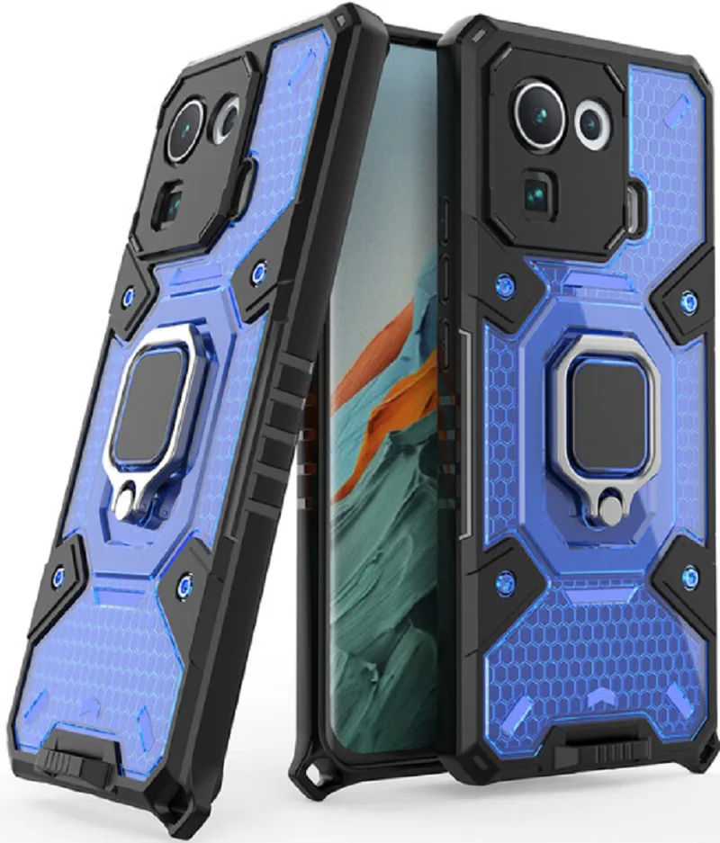 Vivid Honeycomb Armor - Ανθεκτική Θήκη Xiaomi Mi 11 Pro με Μεταλλικό Ring Holder - Blue (UNARMORMI11PROBL)