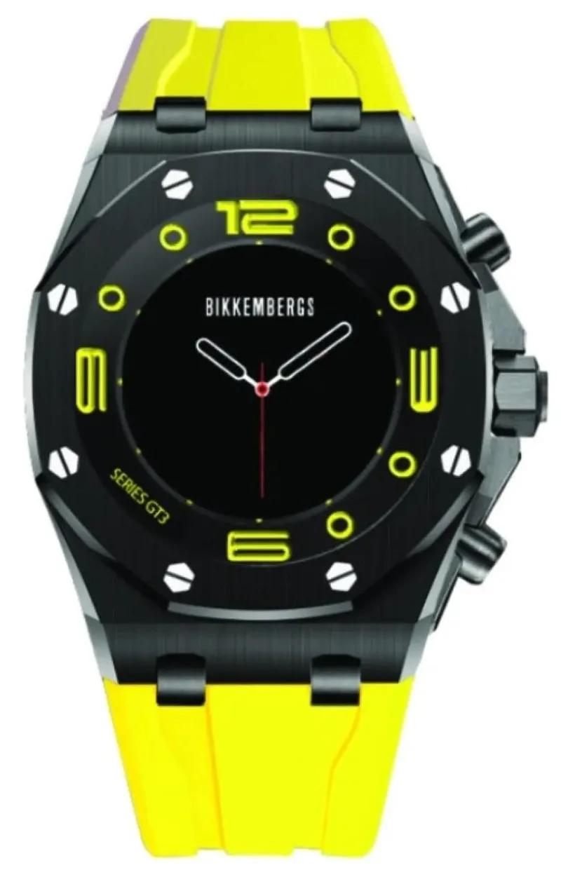 BIKKEMBERGS Smartwatch - BK-GT301 Black case with Yellow Rubber Strap