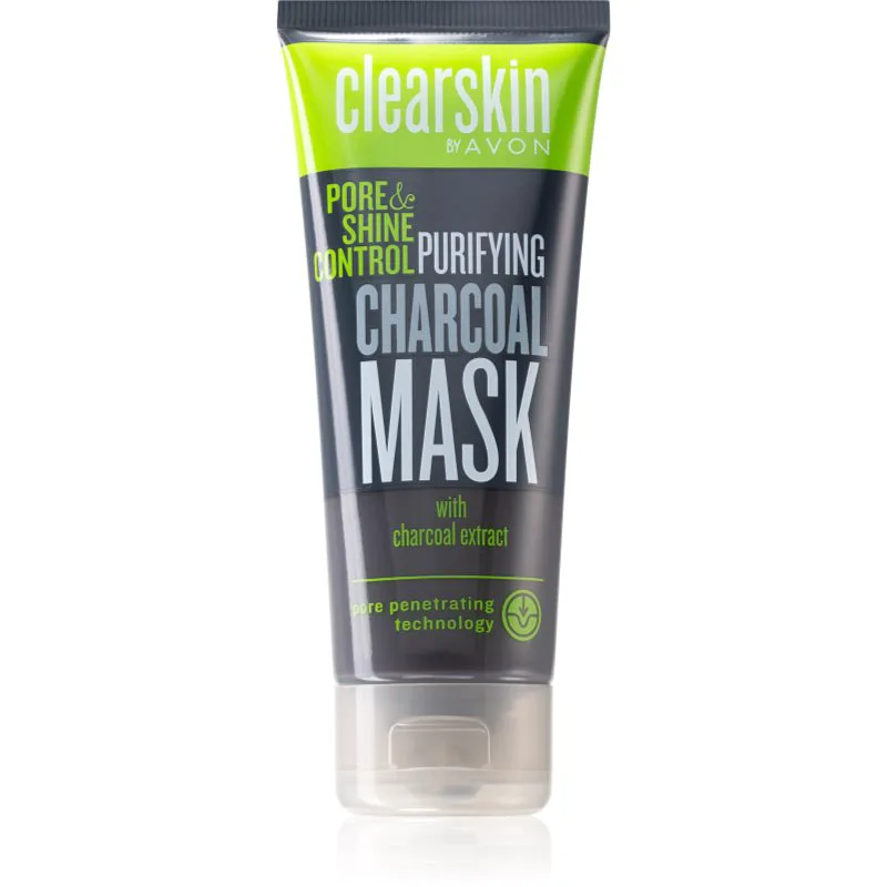 Avon Clearskin Pore & Shine Control Μάσκα καθαρισμού με ενεργό άνθρακα 75 ml