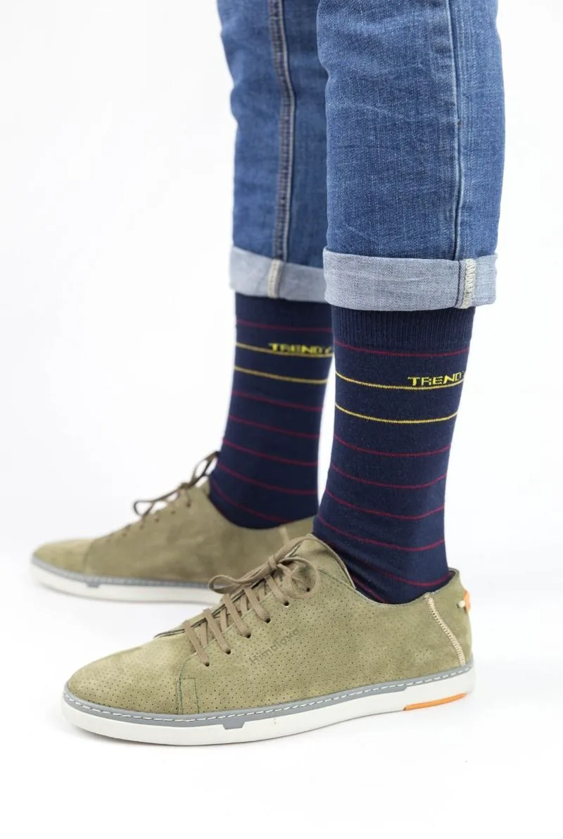 Ανδρικές casual κάλτσες SINGULAR III Βαμβακερές Trendy 16279 Σκούρο Μπλέ