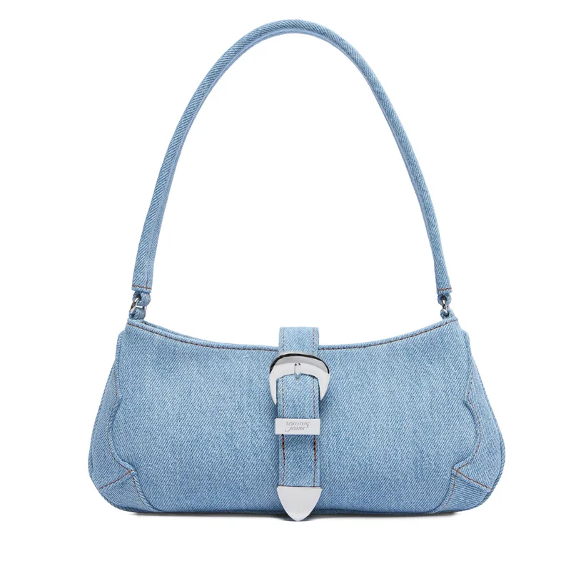 Τσάντα Tommy Jeans Tjw Cool Denim Shoulder Bag AW0AW18878 Μπλε