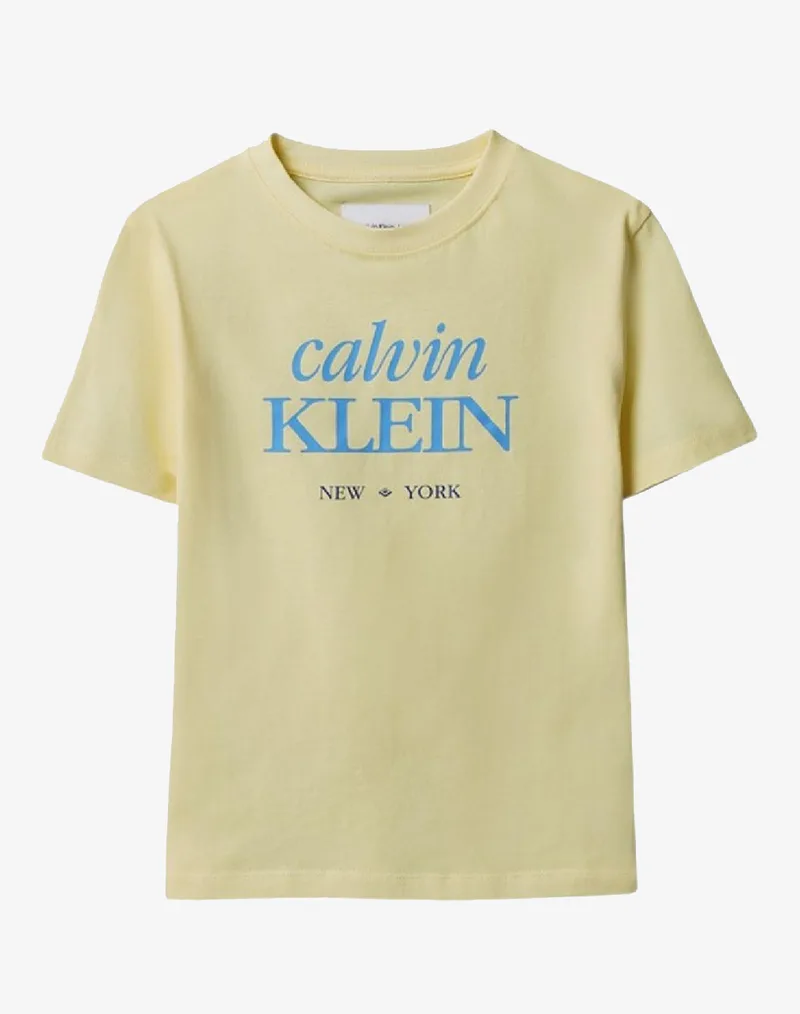 CALVIN KLEIN JEANS LOGO SS T-SHIRT LVCKSJA07B-8Y-16Y-ZA0 Biege