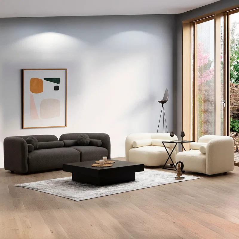 Μπερζέρα Victoria Cream Bouclette 859Ftn2042 (90x74x90)