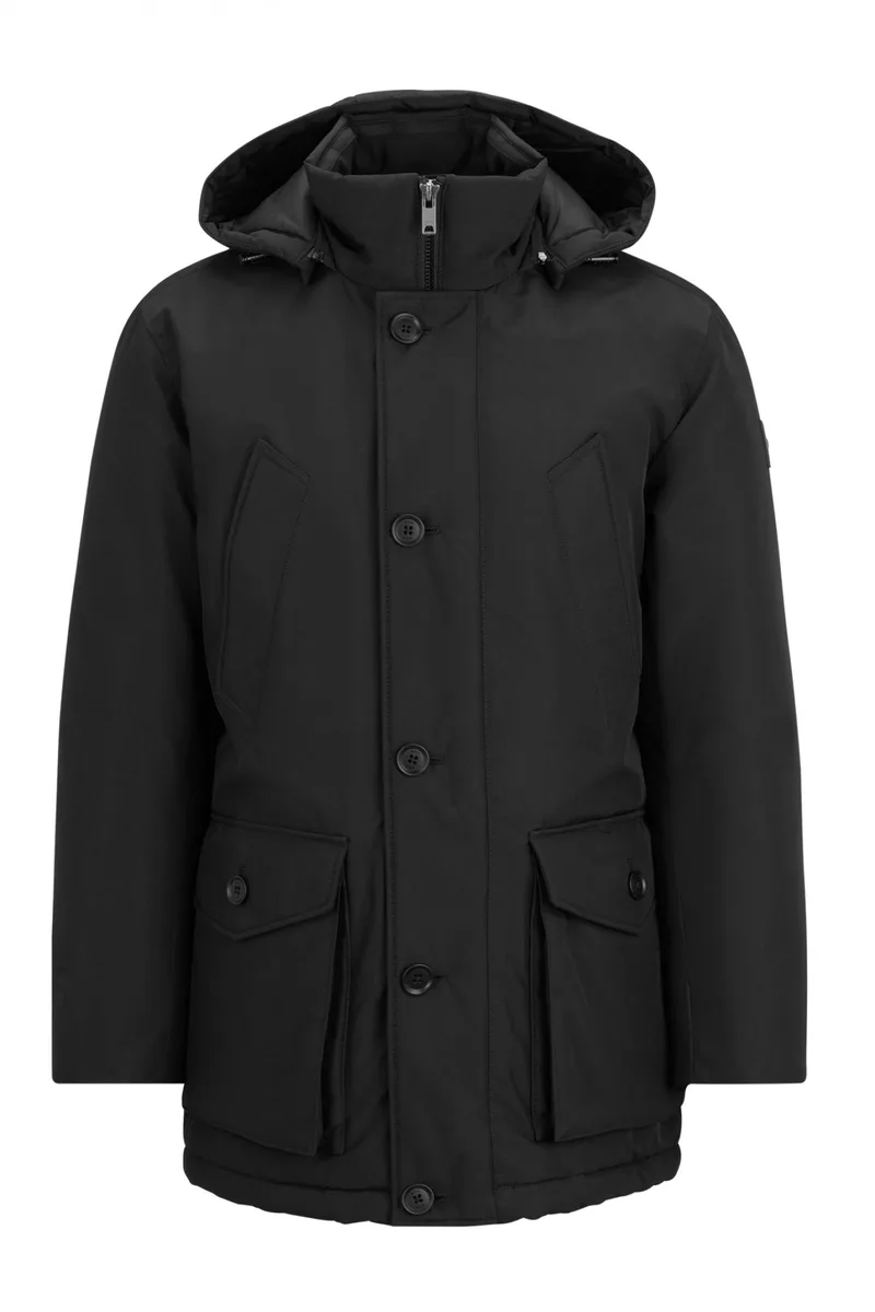 BOSS CASUAL ΜΠΟΥΦΑΝ JACKET ΑΠΟΣΠΩΜΕΝΗ ΚΟΥΚΟΥΛΑ OSIASS ΜΑΥΡΟ