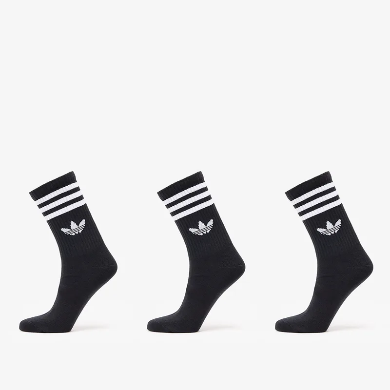 adidas 3 Stripes Crew Sock 3-Pack Black/ Black/ Black S