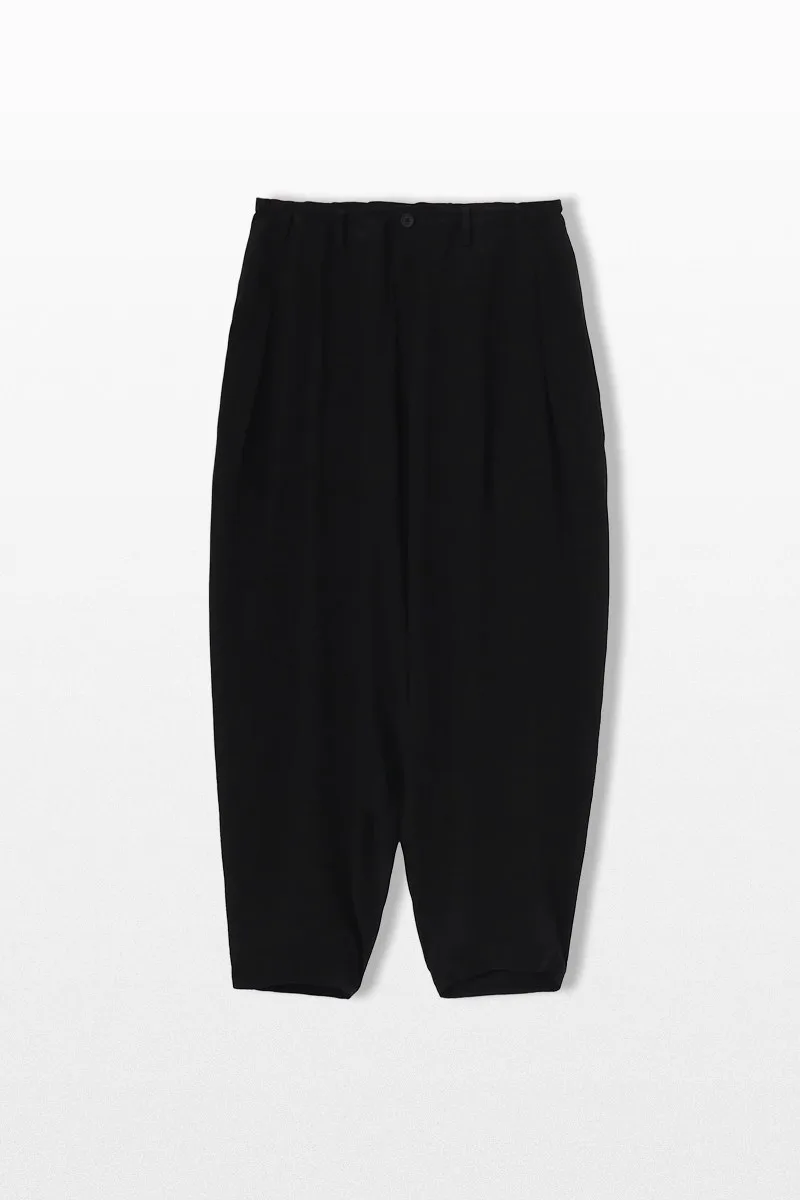 YOHJI YAMAMOTO Ανδρικό Μαύρο Silk Outer Drape Pants