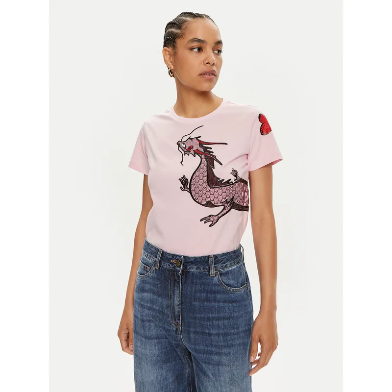 Pinko T-Shirt Quentin 100535 A1QT Ροζ Regular Fit