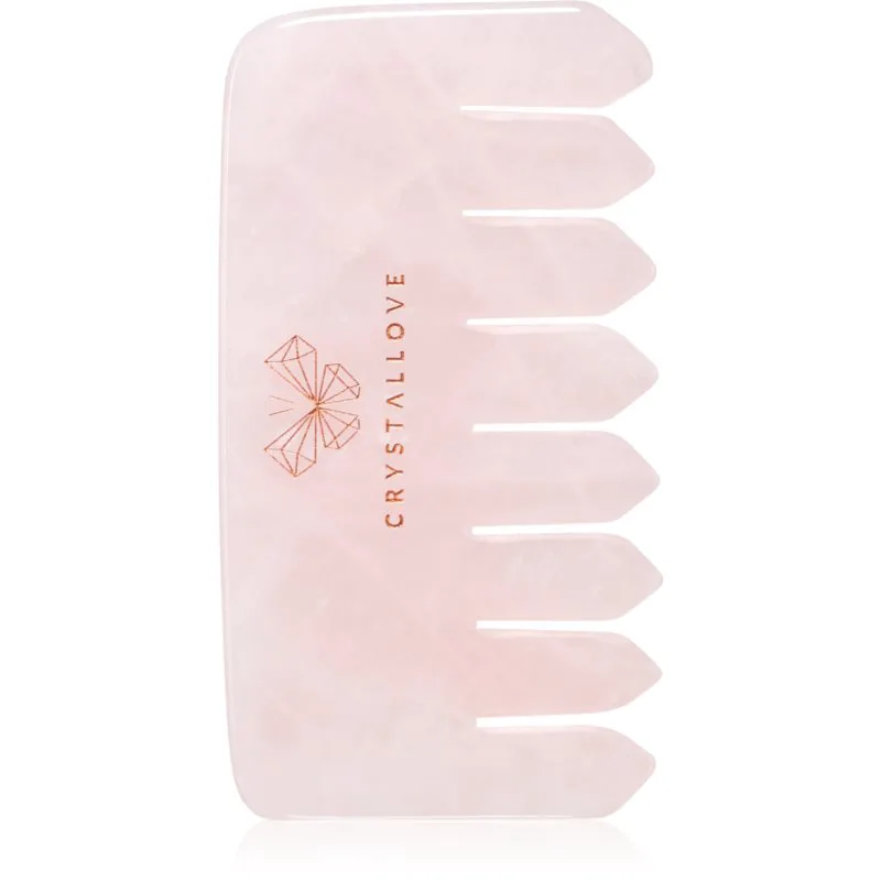 Crystallove Rose Quartz Comb οδηγίες για μασάζ για μαλλιά και σώμα 1 τμχ