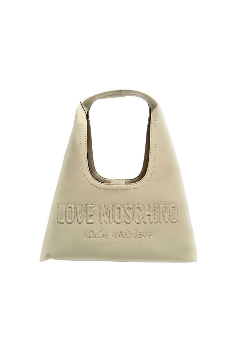 Love Moschino γυναικεία τσάντα ώμου με ανάγλυφο λογότυπο - JC4047PP1OLE0 Εκρού