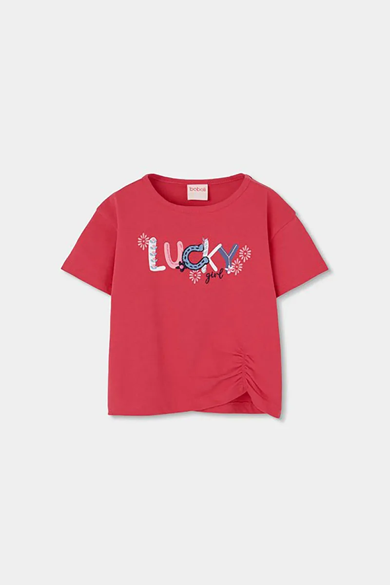 Boboli παιδικό Τ-shirt με letter print - 303062 Κόκκινο