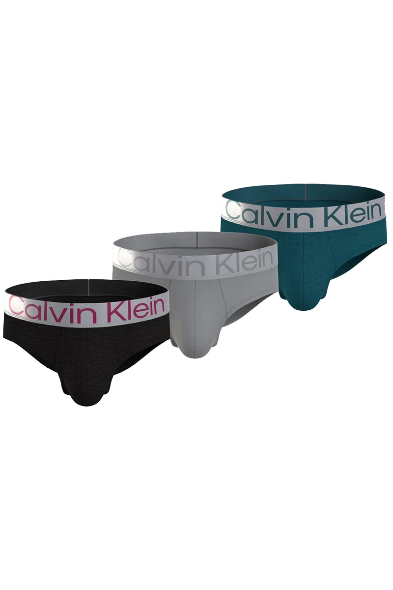 Calvin Klein Ανδρικά σλιπάκια Hip Brief Reconsidered Steel (3τμχ.)-NB3129A-NA9